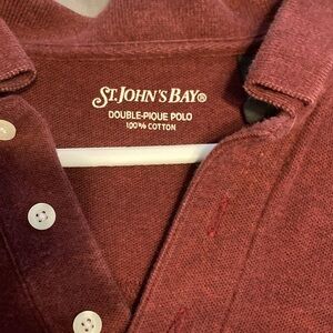 St. John's Bay Men's Double-Pique Polo in Maroon